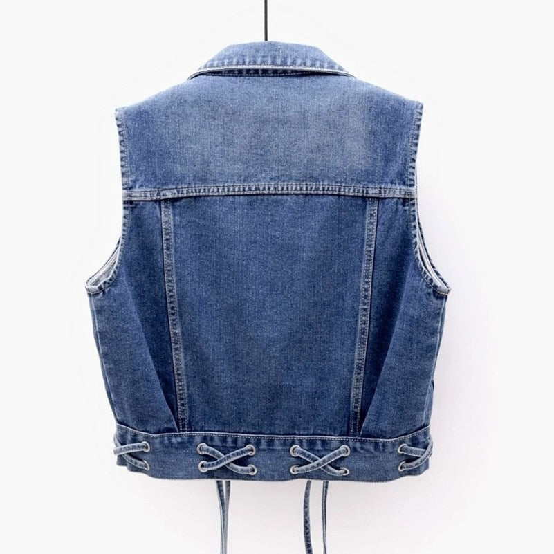 Clara – Damen Weste im Vintage-Stil aus Biologisch-Denim