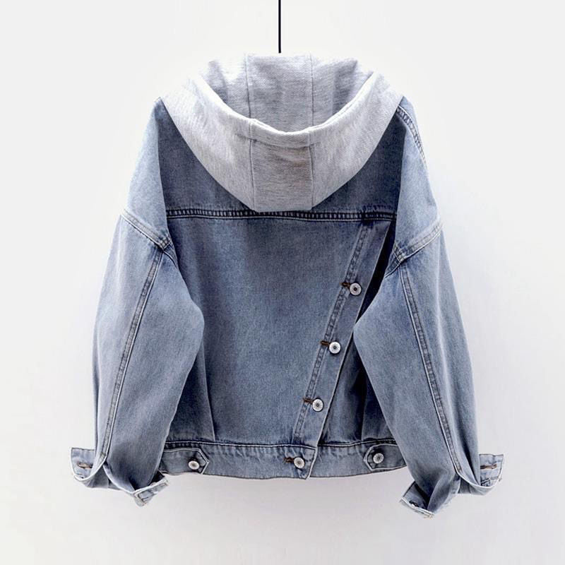 Fallyn – Damen Kapuzenjacke aus Denim mit Bequemer Passform