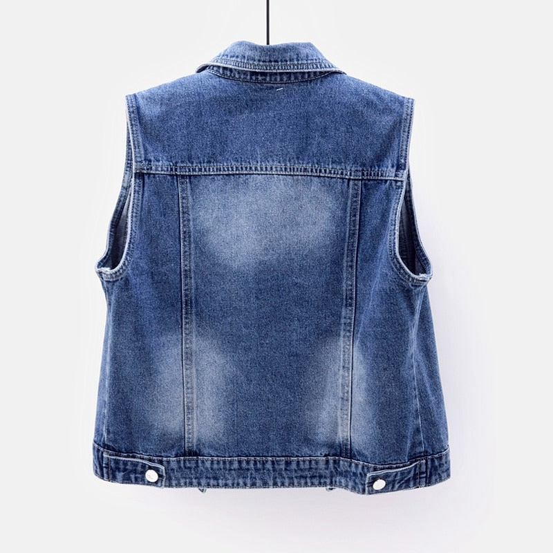 Felicity – Damen Jeansjacke mit Perlenverzierung im Vintage-Stil