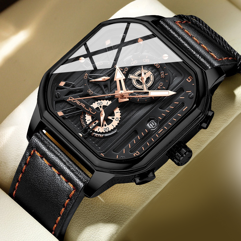 Max – Herren Chronograph Uhr aus Leder mit Eleganter Präzision