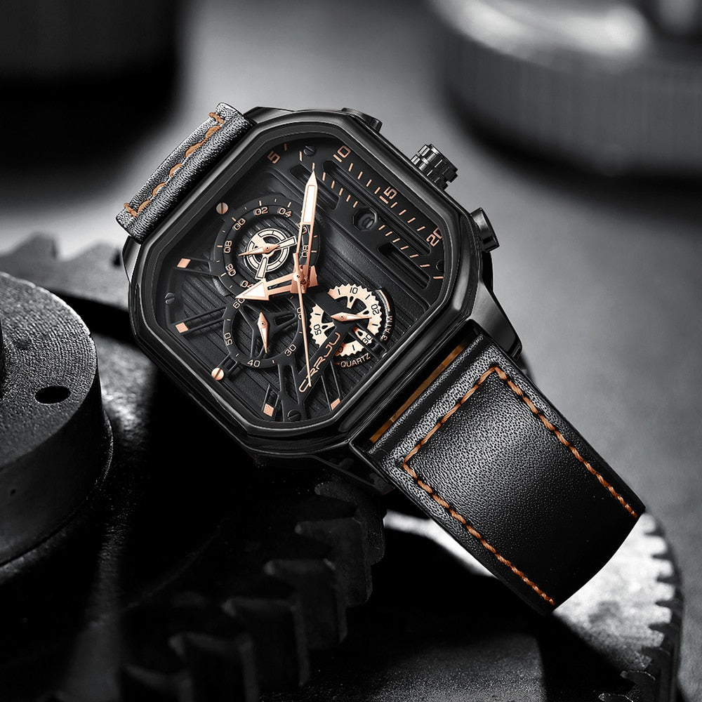 Max – Herren Chronograph Uhr aus Leder mit Eleganter Präzision