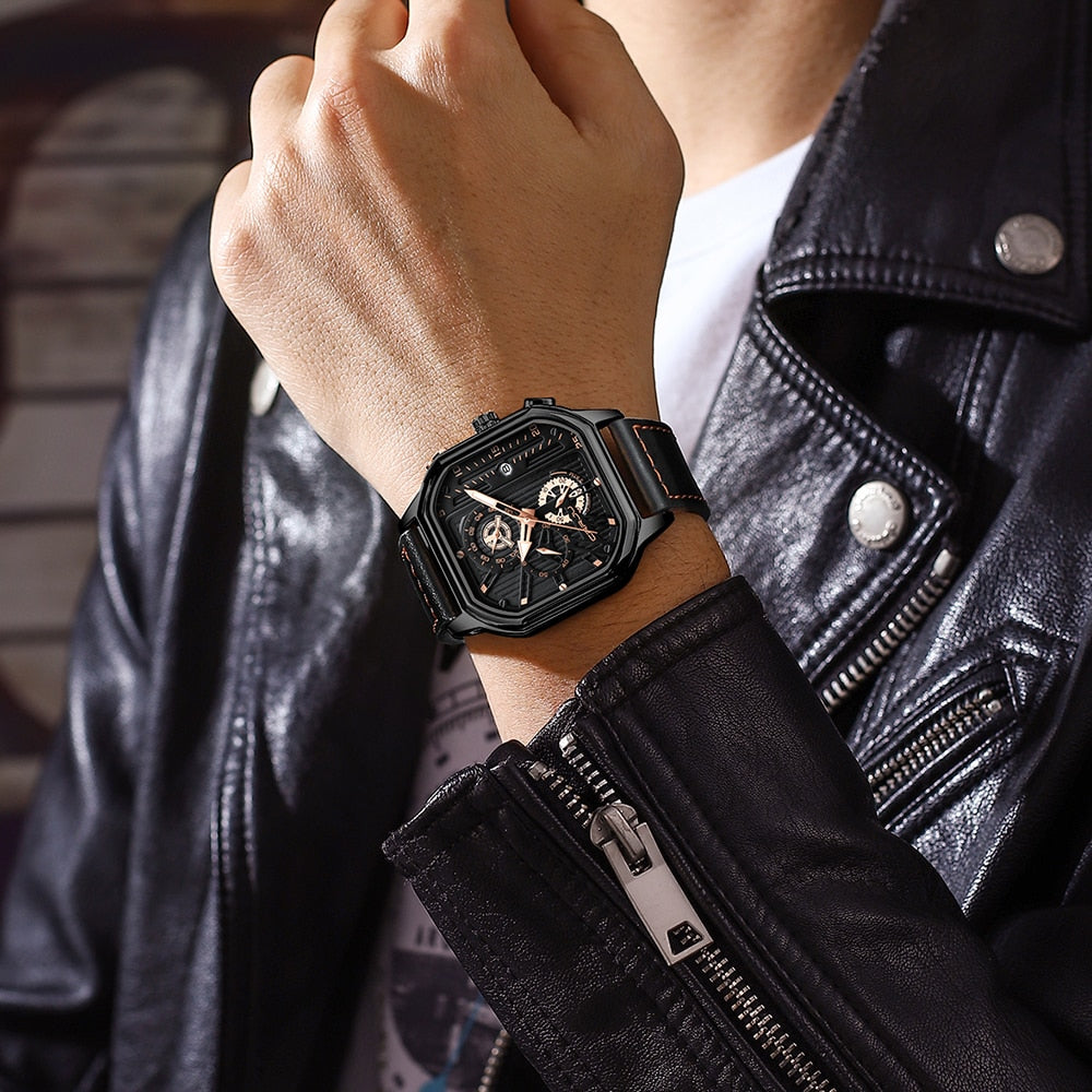 Max – Herren Chronograph Uhr aus Leder mit Eleganter Präzision