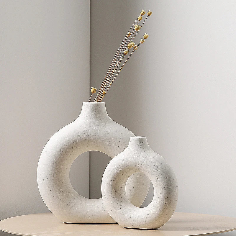 Lena – 2-teiliges Vasen Set aus Keramik für moderne Dekoration