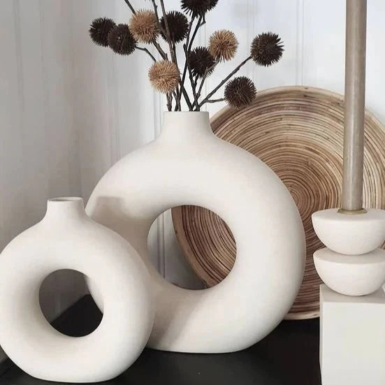 Lena – 2-teiliges Vasen Set aus Keramik für moderne Dekoration
