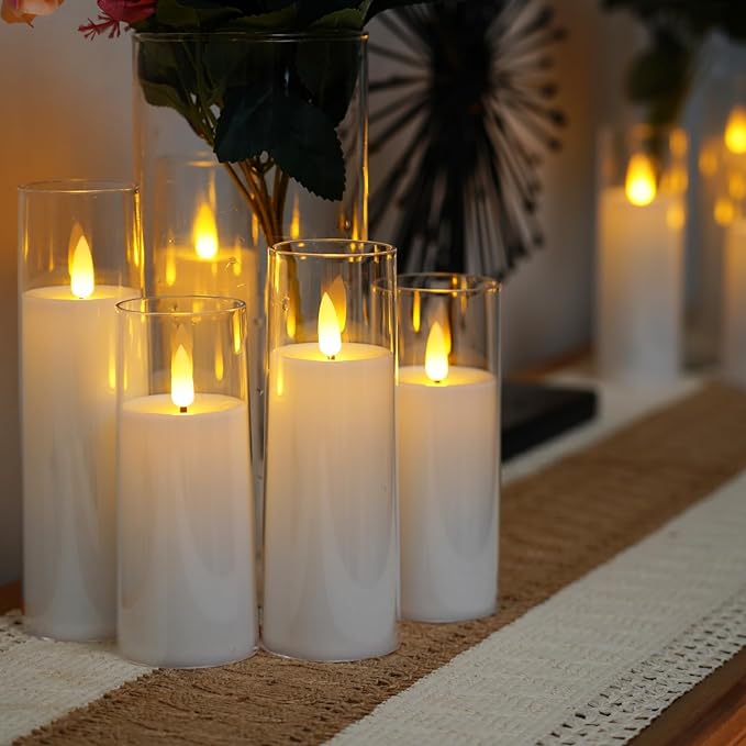 Luma – 9-Teiliges Set LED Kerzen mit Timer aus Acryl