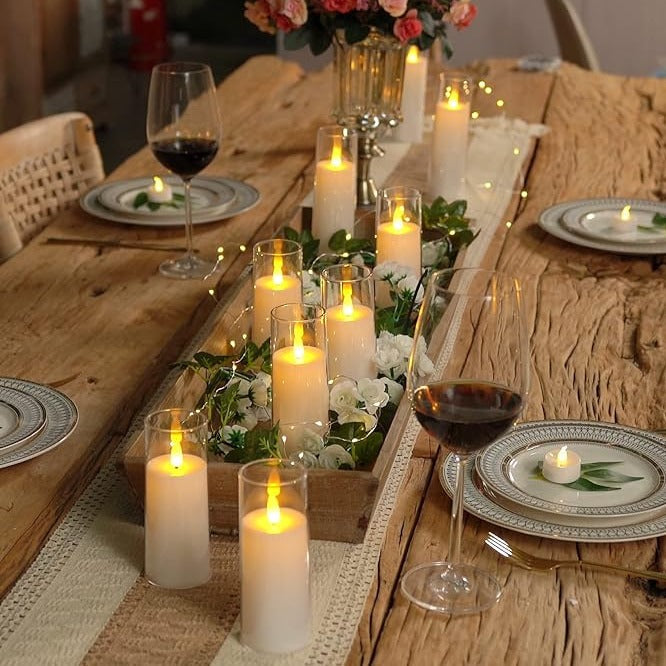 Luma – 9-Teiliges Set LED Kerzen mit Timer aus Acryl