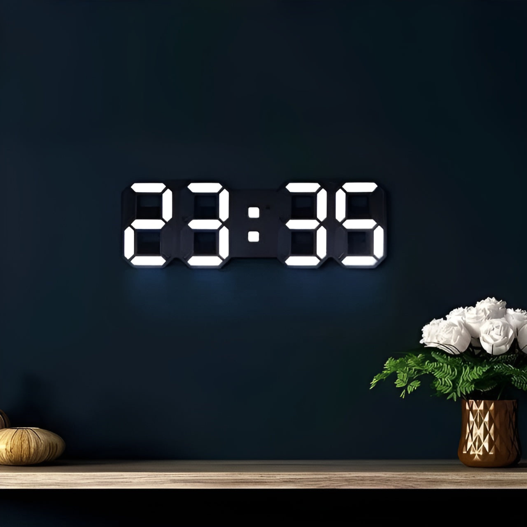 NYVOX - Moderne 3D -LED -digitale Wanduhr