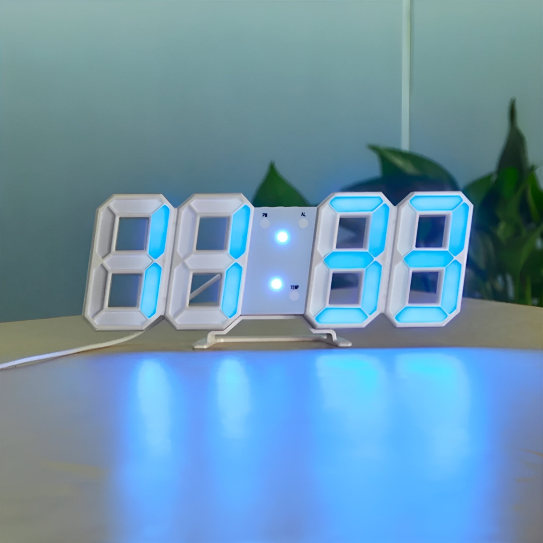 NYVOX - Moderne 3D -LED -digitale Wanduhr