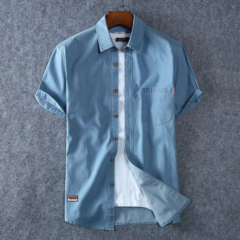 Thynne – Herren Kurzarmhemd aus Denim